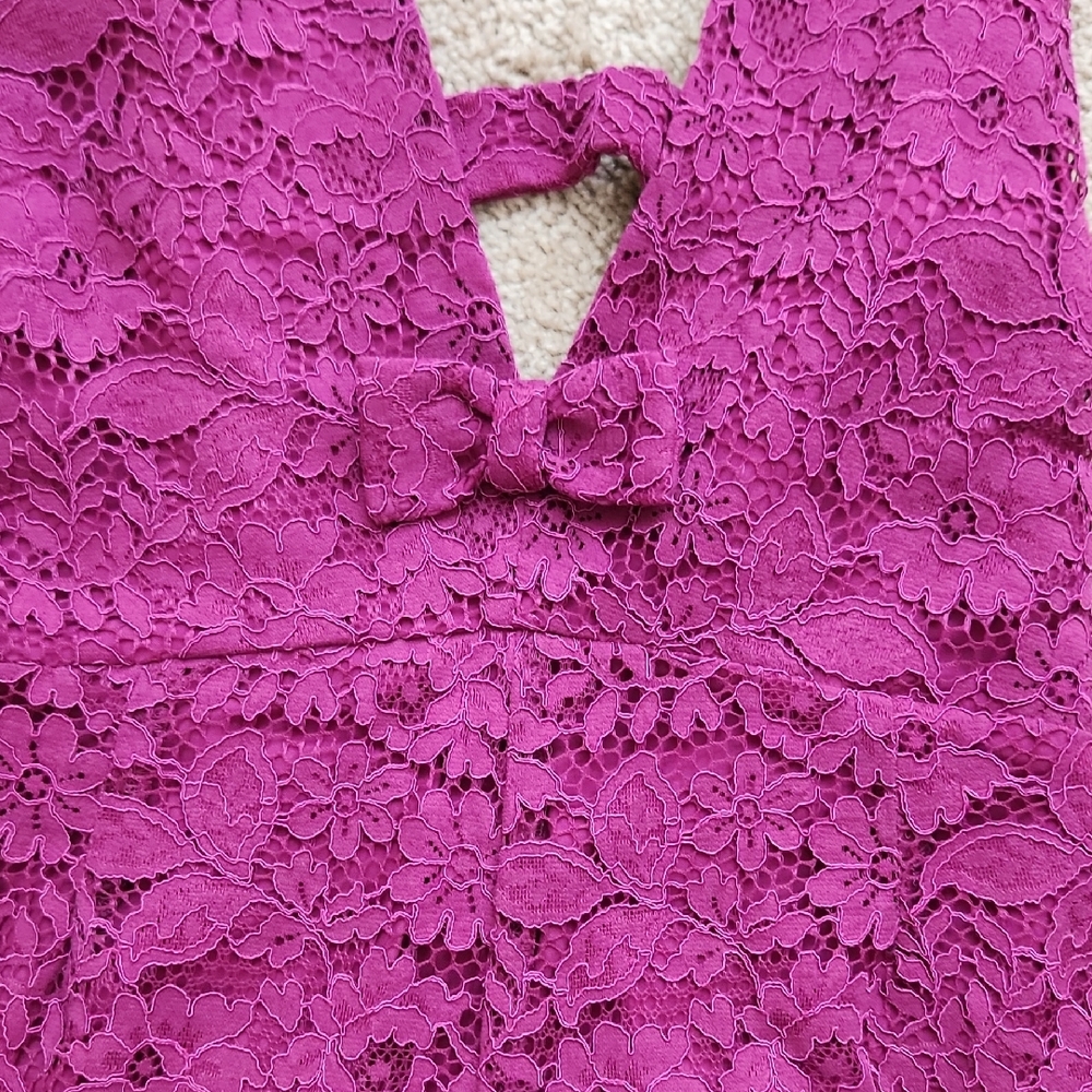 Zara Deep Purple Backless Lace Dress - Picture 2 of 6